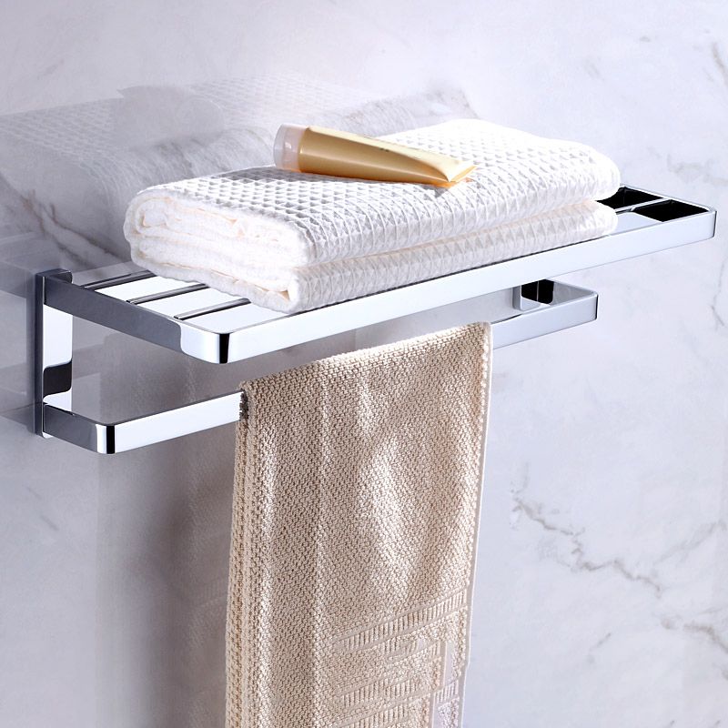 Lisslune | Chrome brass modern bathroom accessory set with towel bar/ ring/ paper holder & bathrobe hook