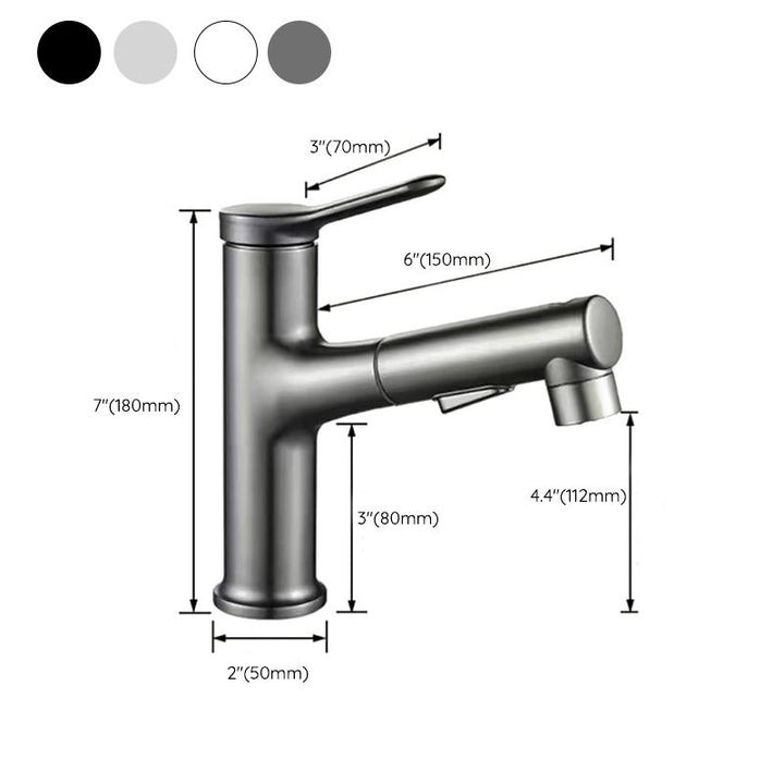 Lisslune | Vessel Sink Faucet Contemporary Pull-out Faucet with Swivel Spout