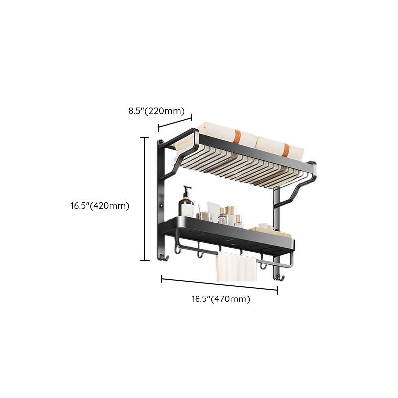 Lisslune | Modern Bathroom Set Matte Black Bathroom Shelf Towel Rack Bathroom Accessories Set