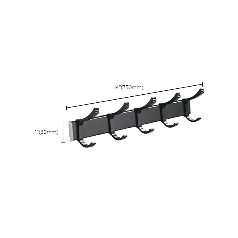 Lisslune | Modern Classic Bathroom Hardware Set Matte Black Bathrobe/Towel Rack & Bathroom Shelf