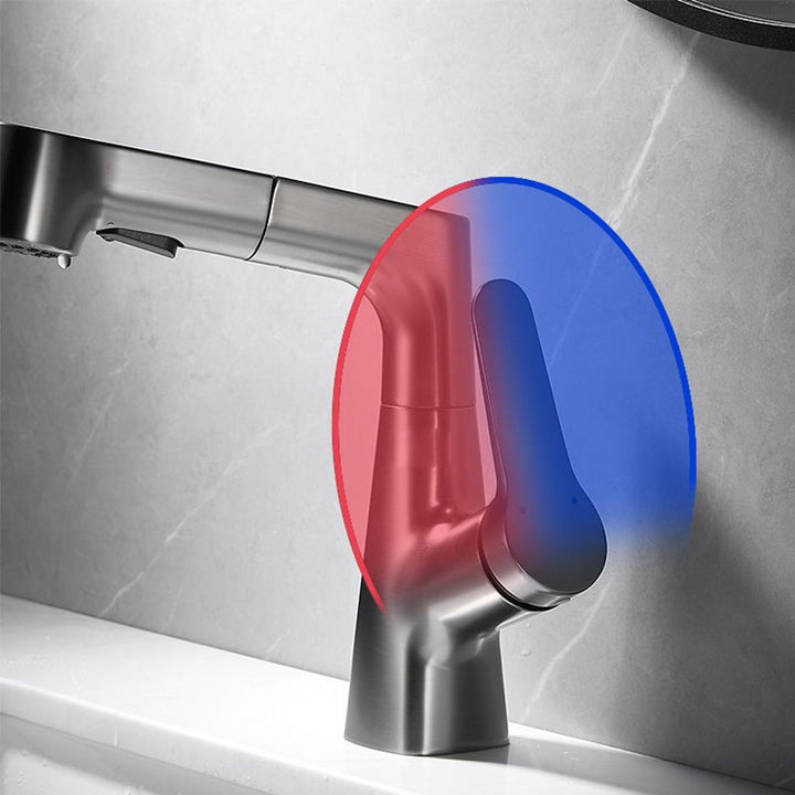 Lisslune | Extendable Vessel Water Tap Modern Sink Faucet with a Lever Handle