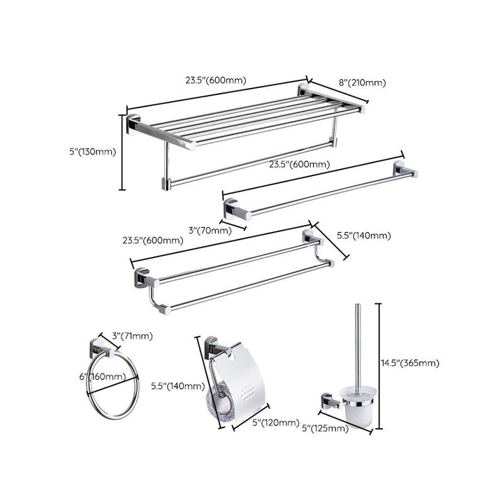 Lisslune | Modern bathroom accessory set Stainless steel bathroom shelf Towel holder Bathroom accessory set
