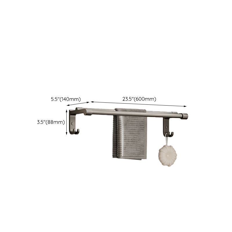 Lisslune | Modern Bathroom Accessories Set in Gray with Bathroom Shelf/Towel Holder/Bathrobe Hook & Paper Holder