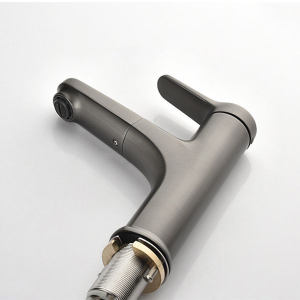 Lisslune | Round Modern Sink Faucet with Pull-Out Single-Hole Basin Faucet