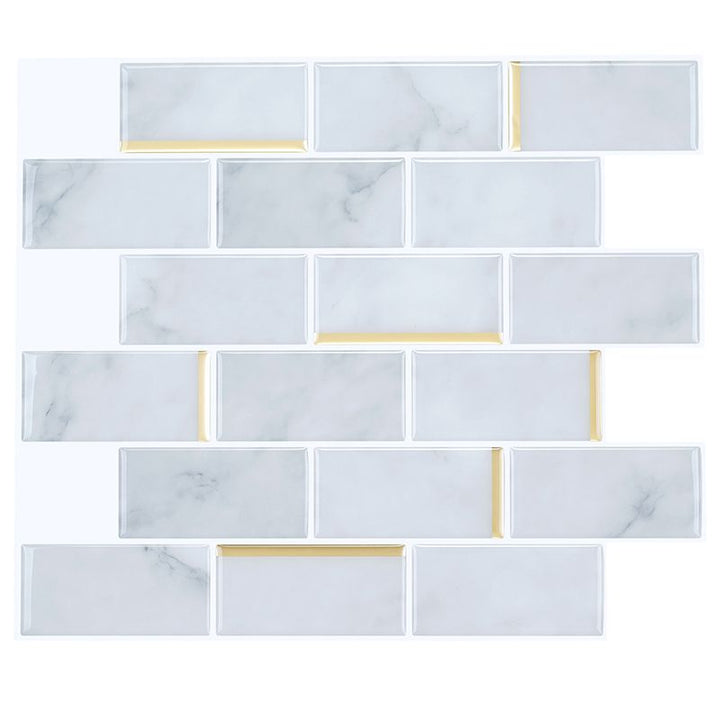 Lisslune | Mosaic Tile Peel & Stick Tile PVC Kitchen Backsplash Peel and Stick Wall Tile