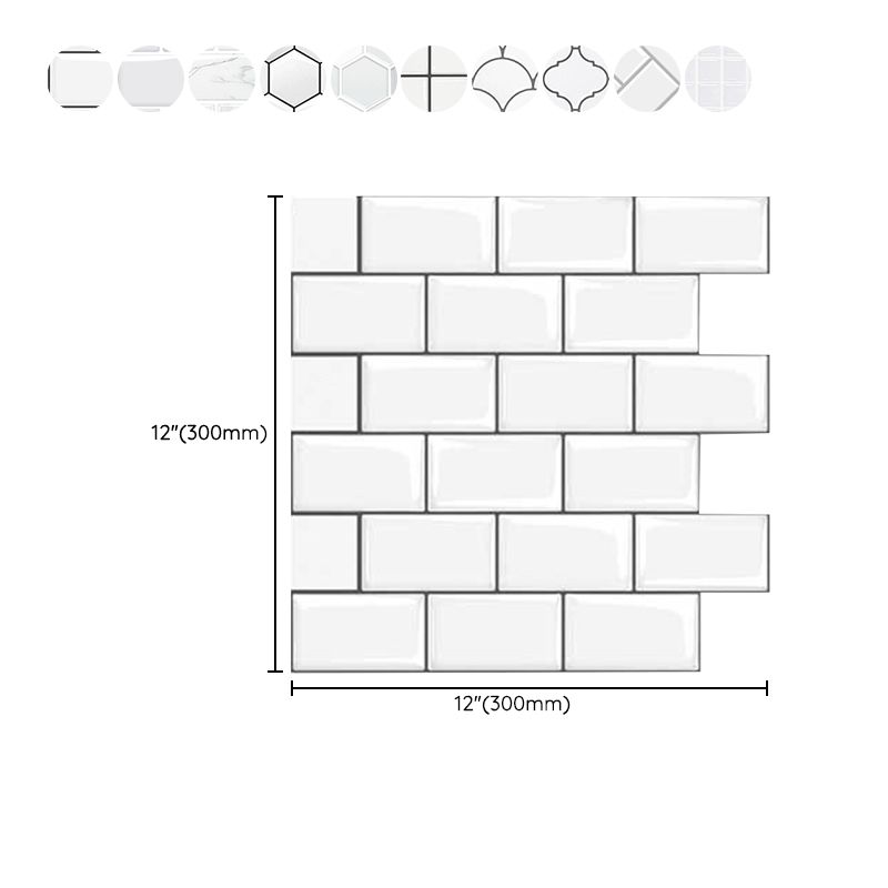 Lisslune | White subway tiles waterproof peel & stick tile for kitchen backsplash
