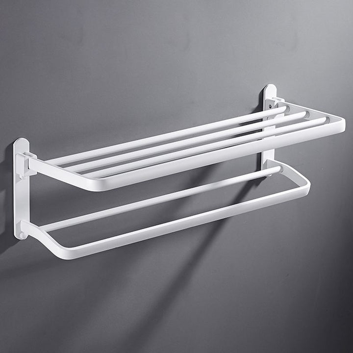 Lisslune | White Bathroom Accessories Hardware Set Modern Bathroom Accessories Set, Towel Rack