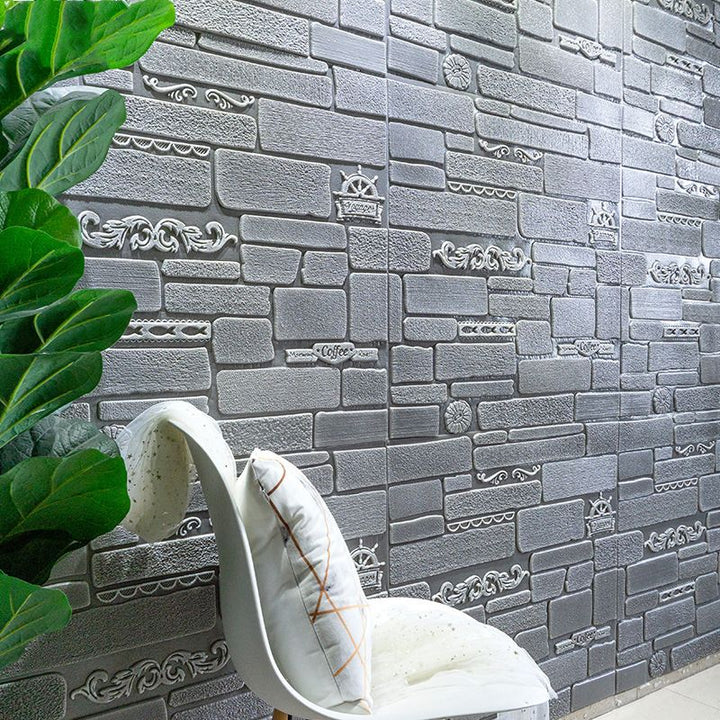 Lisslune | Modern Wall Covering Peel and Stick Brick 3D Print Waterproof Wall Panel