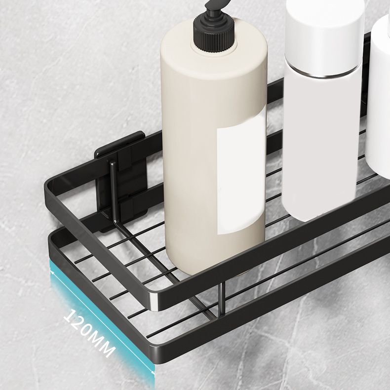 Lisslune | 2-piece bathroom shelf made of matte black metal bathroom hardware set