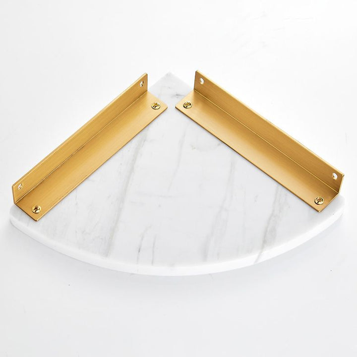 Lisslune | 2-piece bathroom fitting set metal and marble bathroom shelf set