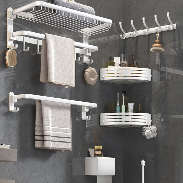 Lisslune | Modern Bathroom Accessory Set White Paper Holder Bathroom Shelf Bathroom Fittings Set