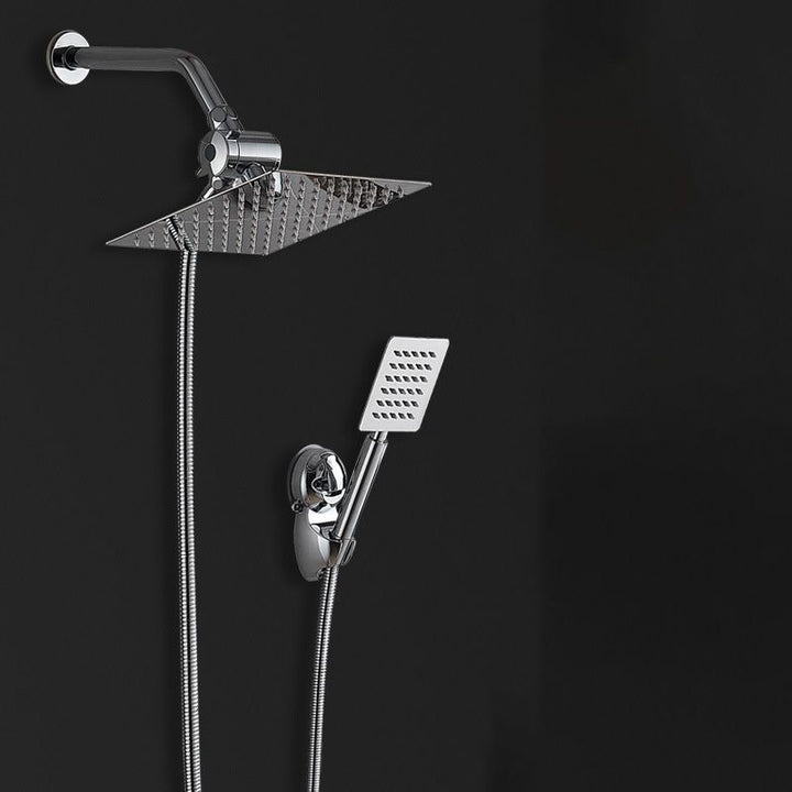 Lisslune | Square Metal Double Shower Heads Modern Shower with Shower Hose