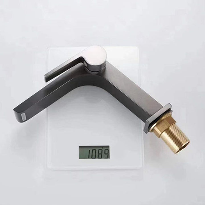 Lisslune | Modern Faucet Brass Lever Waterfall Spout Sink Faucet