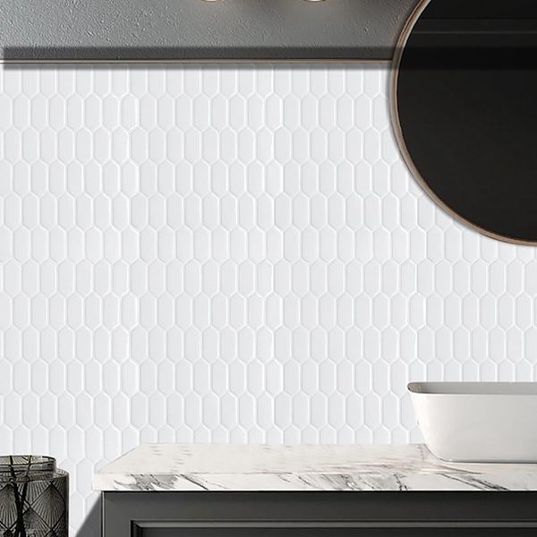 Lisslune | Modern Peel & Stick Field Tile PVC Hexagon Mosaic Tile Peel and Stick Back Wall