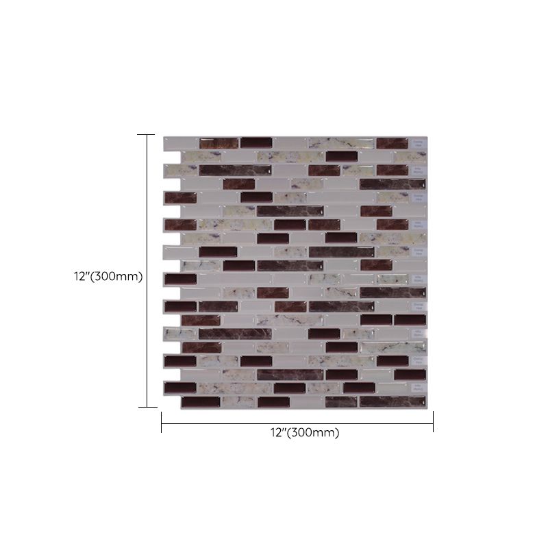 Lisslune | Square Peel & Stick Tile Stone Composite Subway Tile for Backsplash Wall