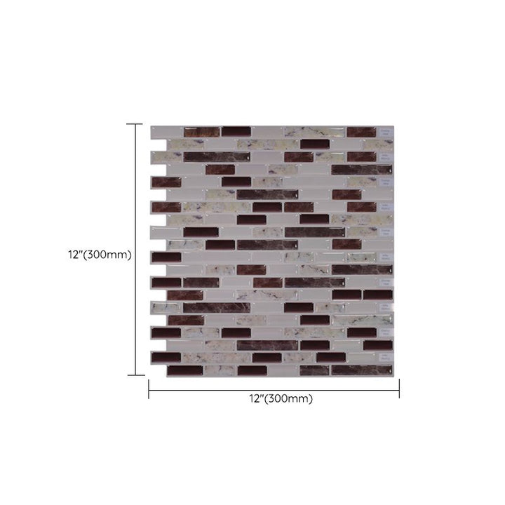 Lisslune | Square Peel & Stick Tile Stone Composite Subway Tile for Backsplash Wall