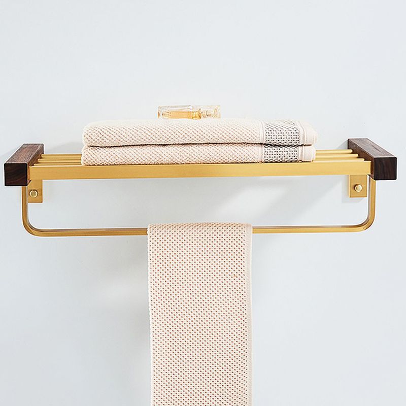 Lisslune | 6-piece walnut bathroom accessory set metal gold bath hardware set