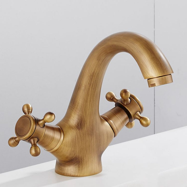 Lisslune | Vintage Wide Spread Bathroom Faucet Industrial Lever Sink Faucet