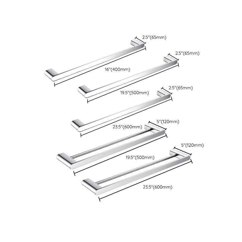 Lisslune | Contemporary Bathroom Accessories Hardware Set in Silver with Soap Dish