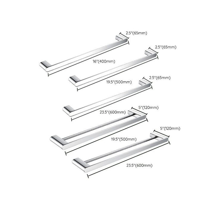 Lisslune | Contemporary Bathroom Accessories Hardware Set in Silver with Soap Dish