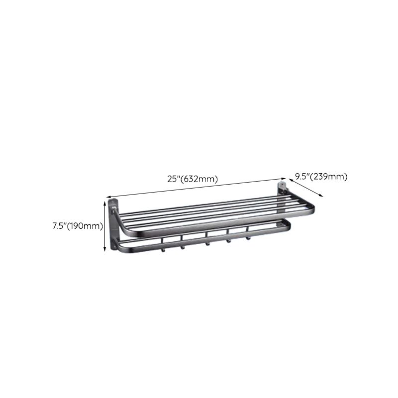 Lisslune | Contemporary bathroom accessory set made of aluminum with towel holder/bath shelf