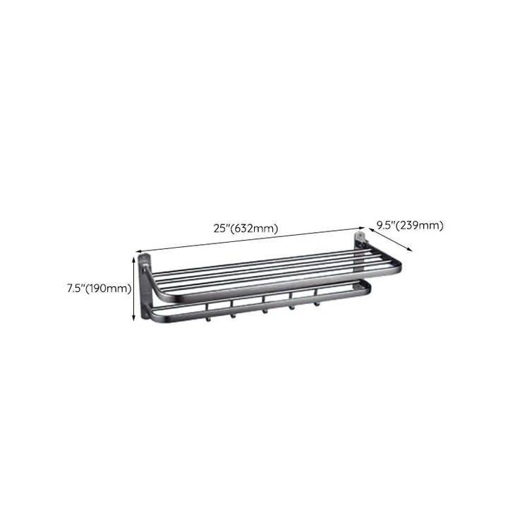 Lisslune | Contemporary bathroom accessory set made of aluminum with towel holder/bath shelf