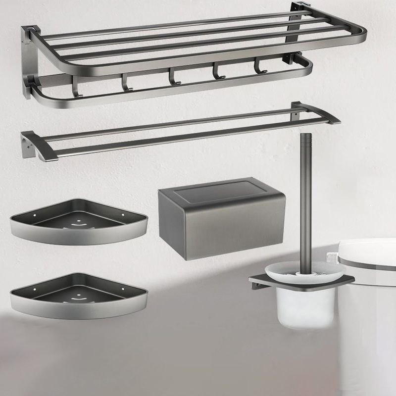Lisslune | Contemporary Metal 6-Piece Bathroom Accessory Set with Bathroom Shelf