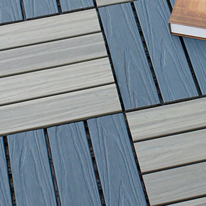 Lisslune | 12" X 12" 4-Slat Square PVC Floor Tiles With Interlocking Installation Floor Plates Tiles