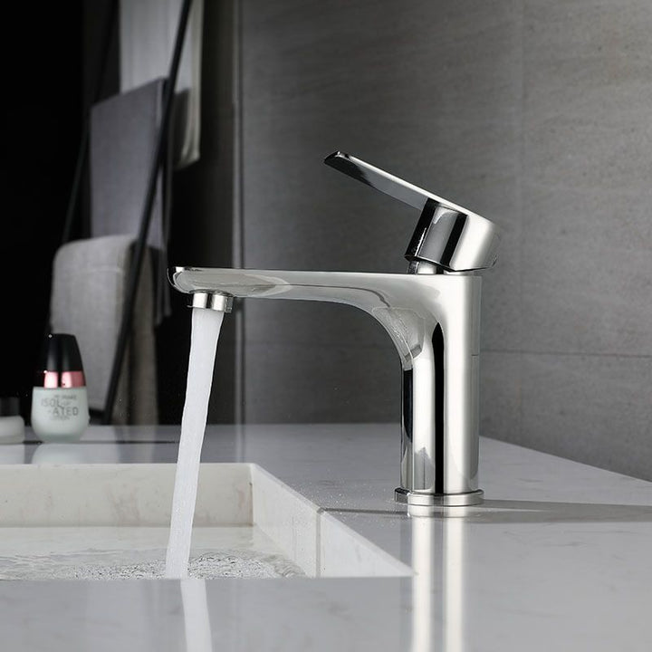 Lisslune | Modern Vessel Faucet Copper Single Handle Low Arc Vessel Faucet for Home