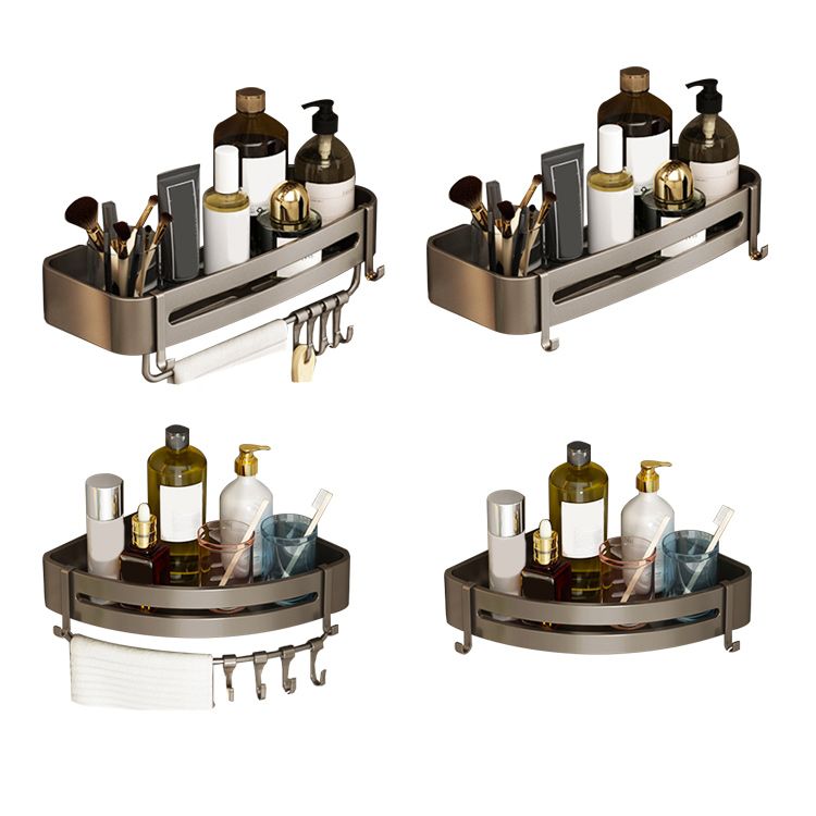 Lisslune | Contemporary Bathroom Accessory Set 3-piece Bath Shelf with Hooks