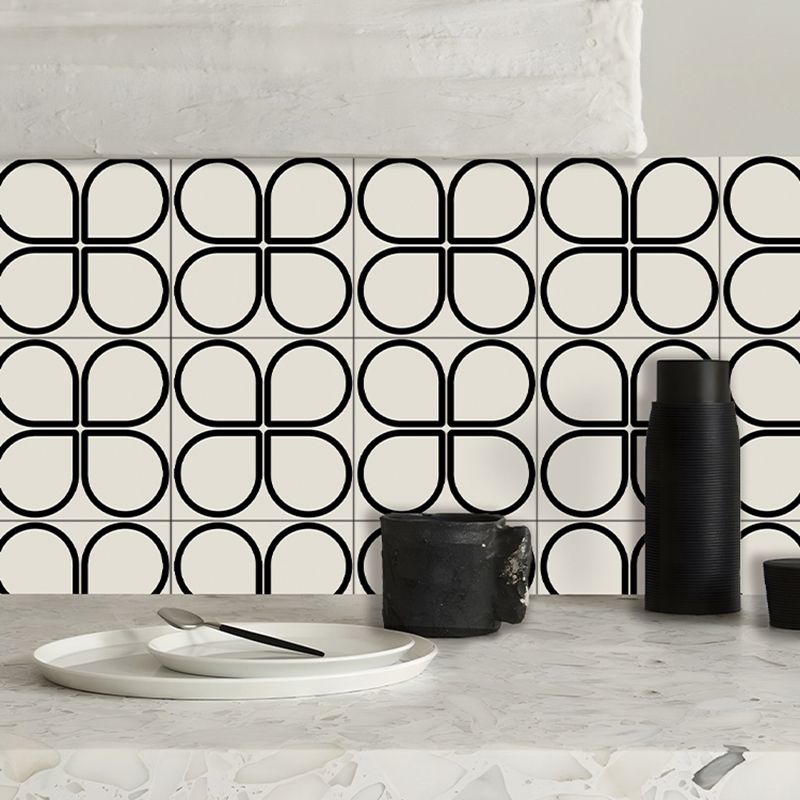 Lisslune | Beige Tone Peel & Stick Tile Square Pattern Print Single Tile