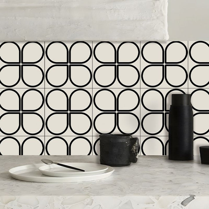 Lisslune | Beige Tone Peel & Stick Tile Square Pattern Print Single Tile