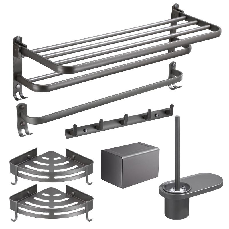 Lisslune | Modern Bathroom Fixture Set Towel Bar Gray Bathroom Shelf Bathroom Set