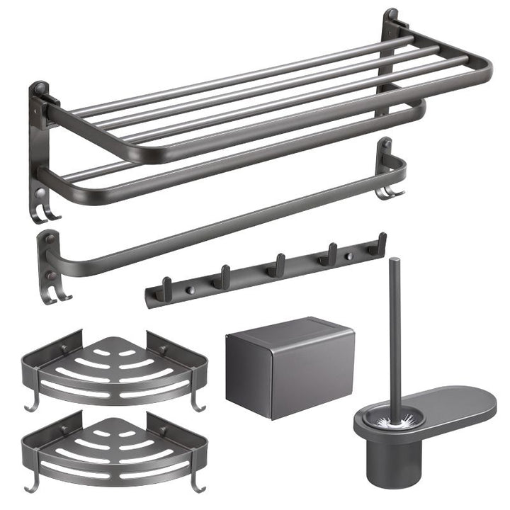 Lisslune | Modern Bathroom Fixture Set Towel Bar Gray Bathroom Shelf Bathroom Set