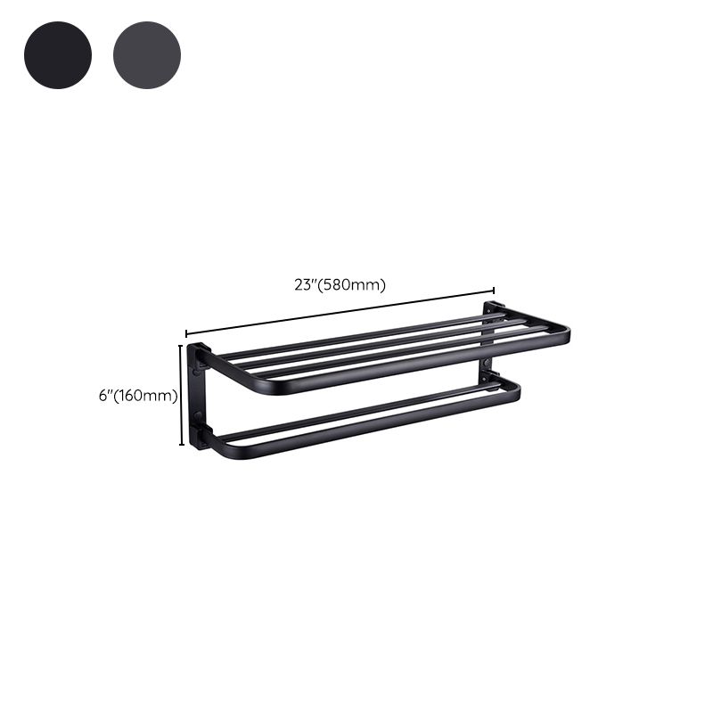 Lisslune | Modern Bathroom Accessory Set Matte Black/Grey Bathroom Shelf/Towel Holder & Paper Holder