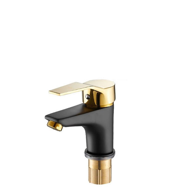 Lisslune | Black-Gold Vessel Sink Faucet Lever Handle Low Arc Vessel Faucet