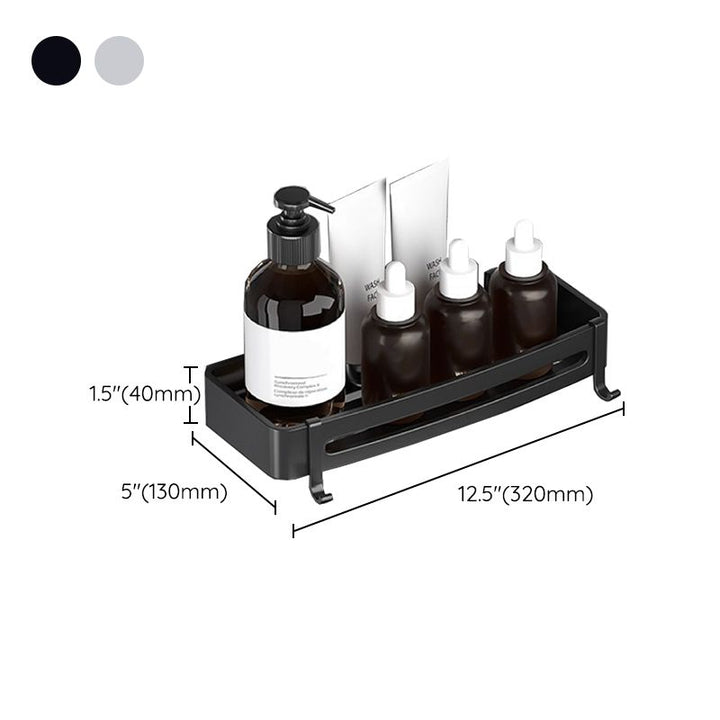 Lisslune | Modern Bathroom Hardware Set Bathroom Shelf Silver/Black Bathroom Accessories Set