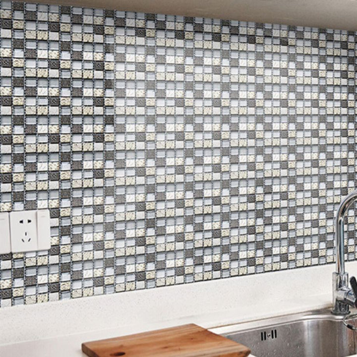 Lisslune | Pattern Color Stone Peel and Stick Mosaic Tile Peel and Stick Tiles Set of 20