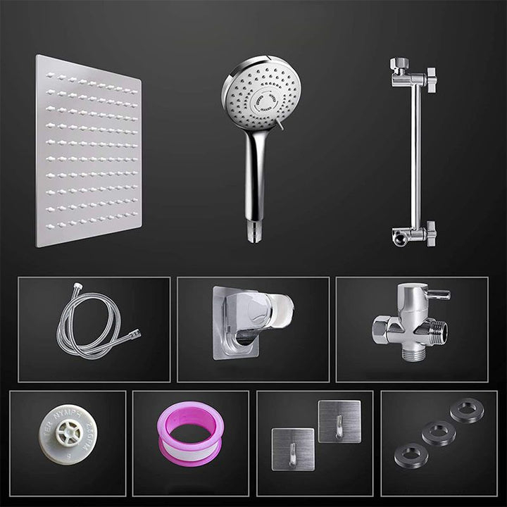 Lisslune | Modern shower combination spray 5 setting patterns handheld shower head with large shower head