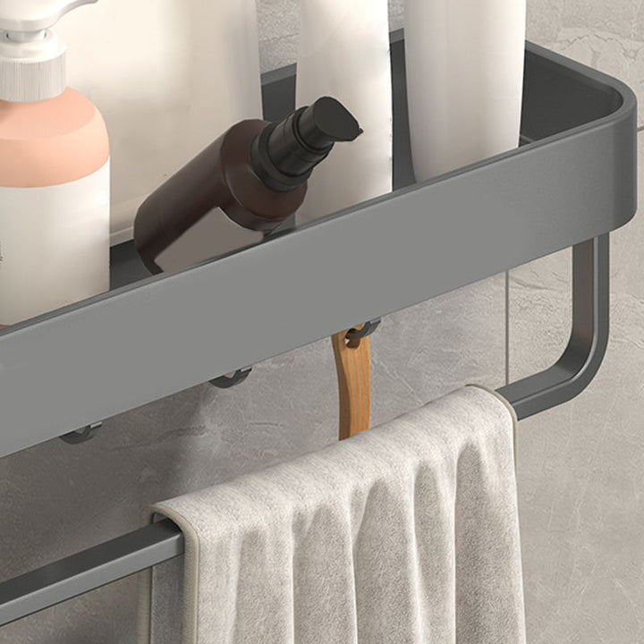 Lisslune | Modern Grey 2-piece Bathroom Accessory Set, Matt Grey, Bathroom Shelf
