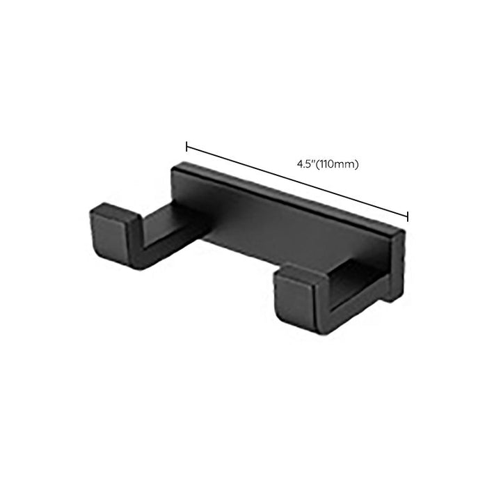 Lisslune | Modern Classic Bath Accessories Set in Matte Black Stainless Steel Bathrobe Hook/Towel Ring Bar