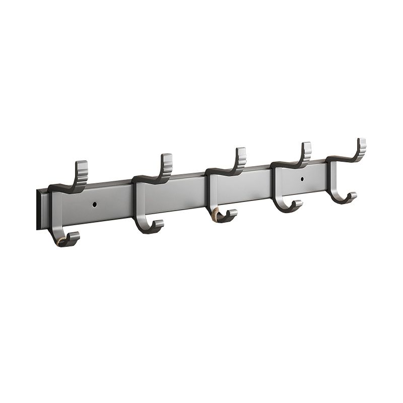 Lisslune | Gray Aluminum Bathroom Accessory Set Contemporary Bath Shelf