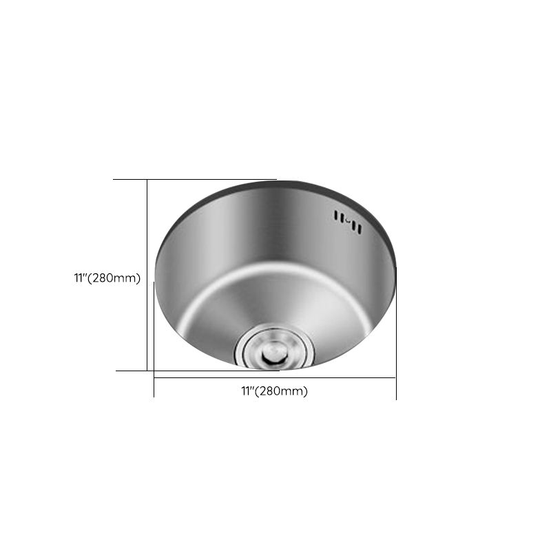 Lisslune | Round Stainless Steel Sink Built-in Sink with Basket Strainer