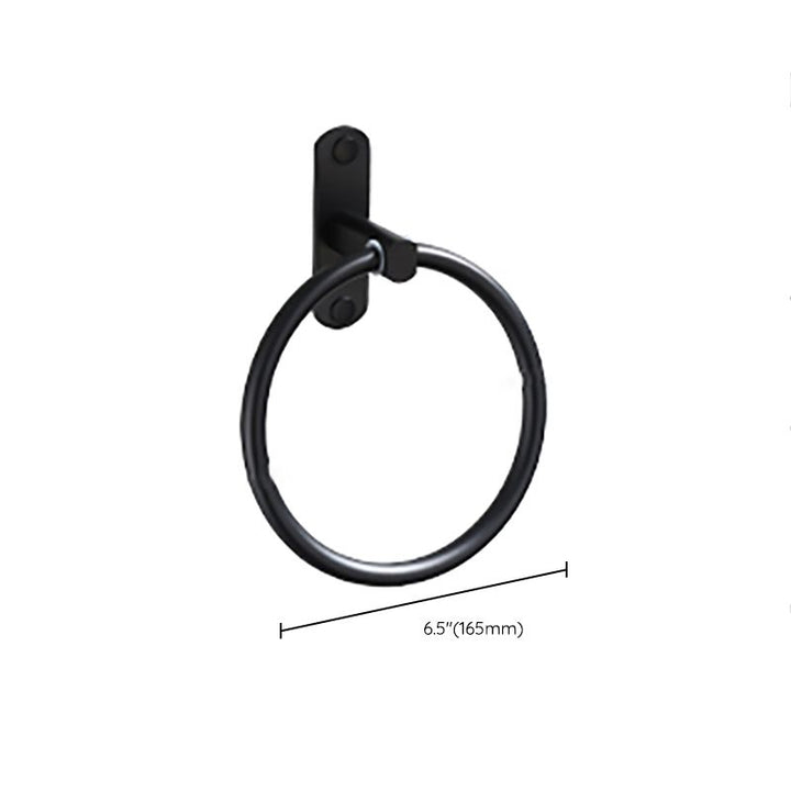 Lisslune | Contemporary Bathroom Accessory Set Black Surface Bathrobe Hook/Towel Ring Bar