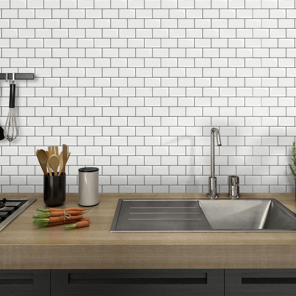Lisslune | 12"x 12" Resin Mosaic Tiles Square Self-Adhesive Tiles for Backsplash & Wall Tile