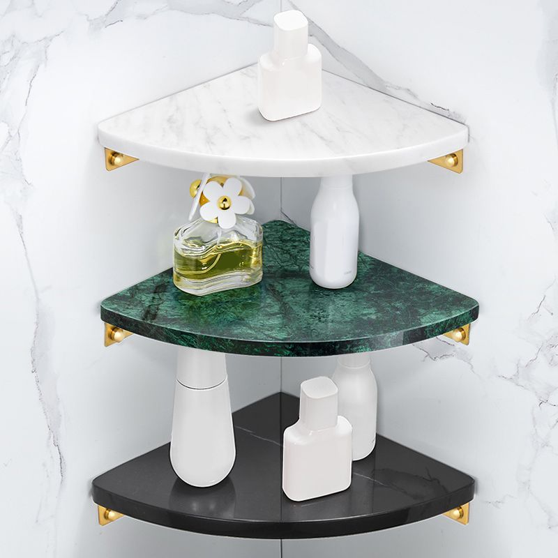 Lisslune | 2-piece bathroom fitting set metal and marble bathroom shelf set