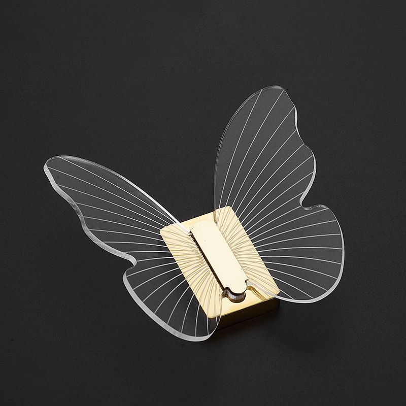 Lisslune | Modern Brass Bathroom Accessory Set Acrylic Butterfly Theme Bathrobe Hooks