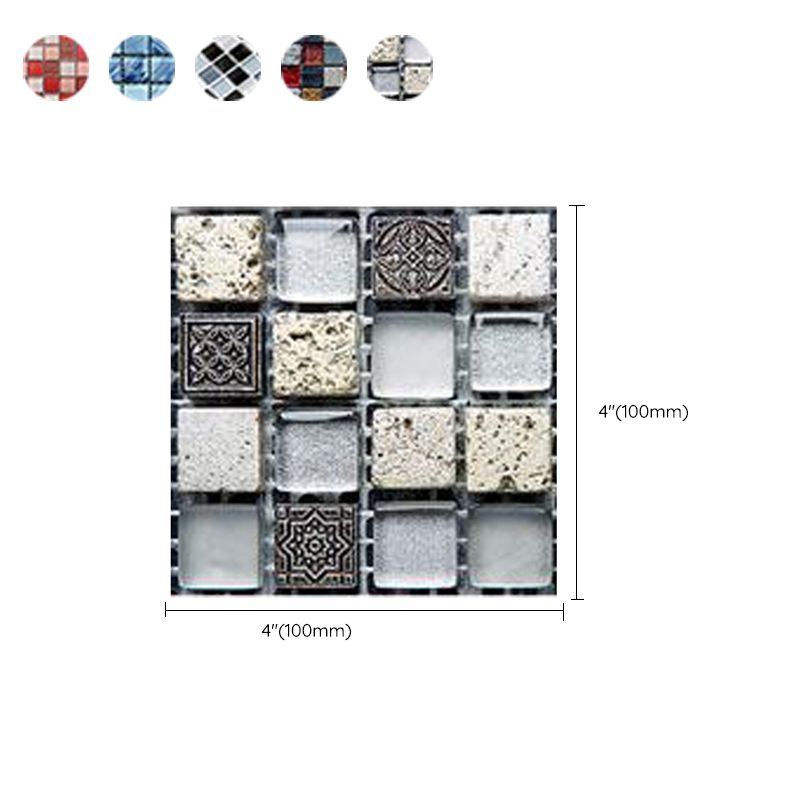 Lisslune | Pattern Color Stone Peel and Stick Mosaic Tile Peel and Stick Tiles Set of 20
