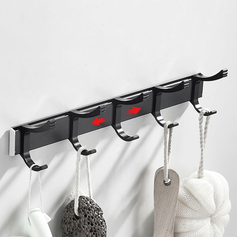 Lisslune | Modern Classic Bathroom Hardware Set Matte Black Bathrobe/Towel Rack & Bathroom Shelf