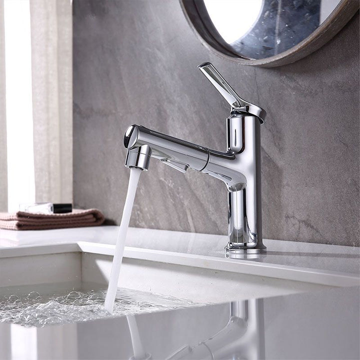 Lisslune | Contemporary Single Handle Faucet Retractable Sink Faucet with Lever Handle